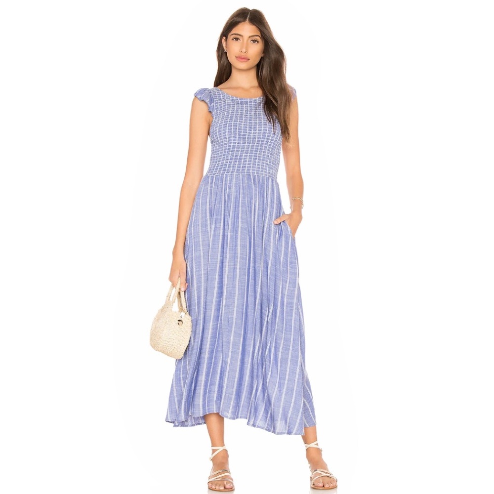 Free People Chambray Butterflies Midi Dress